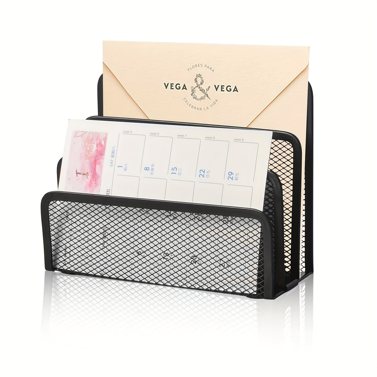 Metal Mesh Desk Mail Organizer | Small | Metal Mesh | Document\u002FFiling\u002FFolders\u002FPaper Organizer | Desktop