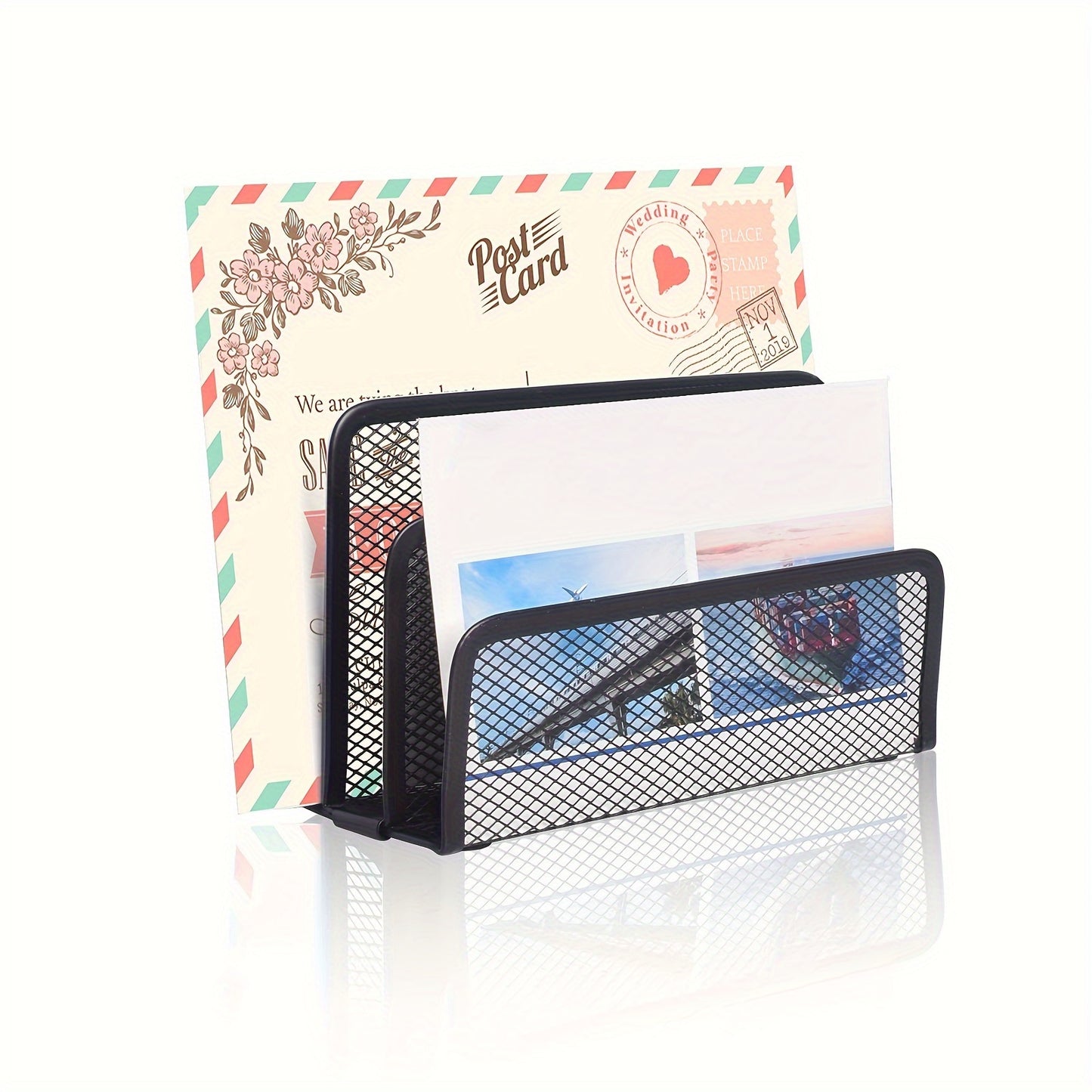 Metal Mesh Desk Mail Organizer | Small | Metal Mesh | Document\u002FFiling\u002FFolders\u002FPaper Organizer | Desktop