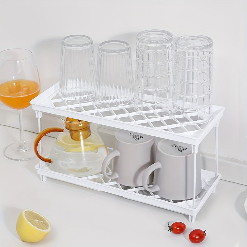 Stackable Metal Storage Rack, Desk Shelf Suitable for Living Room, Bedroom, Kitchen, Bathroom, Desk Storage, Desktop Finishing Rack Can Be Stacked In Multiple Layers, Large, White